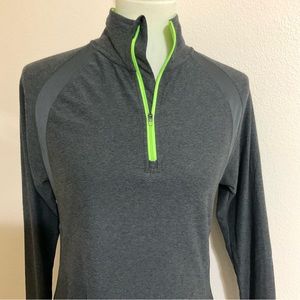 Champion Quarter Zip Funnel Neck Pullover Gray S